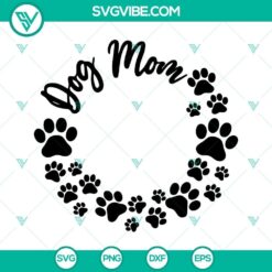 Dog Mom Christmas Wreath SVG File PNG DXF EPS Cut Files
