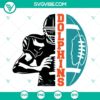 Dolphins football half player SVG files with team design. Ideal for sports-themed digital projects.