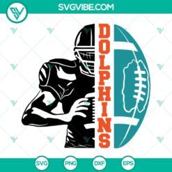 Football, Sports, SVG Files, Dolphins Football Half Player SVG Files, Dolphins 1