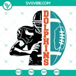 Football, Sports, SVG Files, Dolphins Football Half Player SVG Files, Dolphins 2