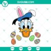 Donald Duck Easter Bunny SVG files with Easter eggs download, featuring cute and happy Easter design for crafts and projects.