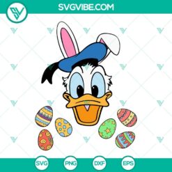 Donald Duck Easter Bunny SVG Files, Easter Eggs SVG Download, Cute Happy Easter