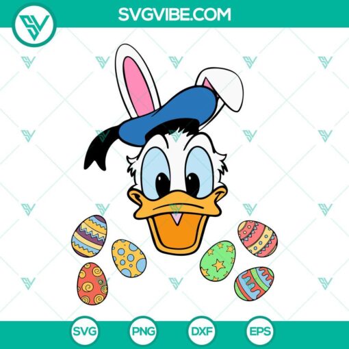 donald duck easter bunny svg easter eggs svg cute happy easter disney svg png dxf eps 9 mockup