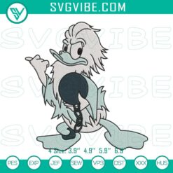 Donald Duck Hitchhiking Ghosts Embroidery Designs, Disney Haunted Mansion Pattern