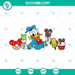 Disney, SVG Files, Donald Duck Snacks SVG Files PNG DXF EPS Cricut Silhouette 2