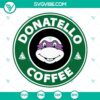 Donatello Ninja Turtle Starbucks SVG design for coffee lovers. High-quality digital download of Donnie character. Ideal for DIY projects.