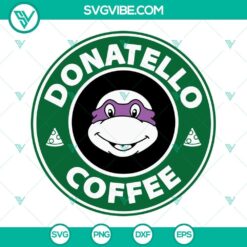 Donatello Turtle Coffee SVG Download, Donnie Ninja Turtle Starbucks SVG Images