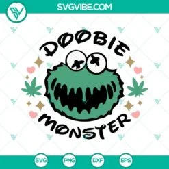 Cannabis, SVG Files, Doobie Monster Weed SVG Image, Funny Weed 420 Stoner SVG 2