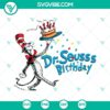 Dr Seuss themed Cat in the Hat birthday cake SVG files, PNG, and DXF for a vibrant celebration. Ideal for birthday party decorations.