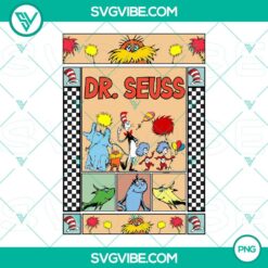 Dr. Seuss characters The Lorax and Cat in the Hat balloons PNG files for design projects.