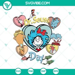 National Read Across America Day, SVG Files, Dr Seuss Day Hearts SVG Download, 9