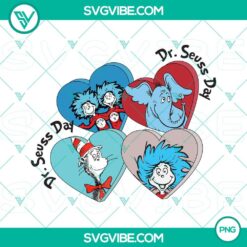 Dr Seuss Day PNG Files, Conversation Hearts PNG Files, Dr Seuss Love Reading PNG Files