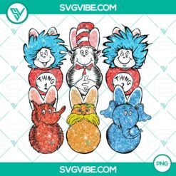Dr Seuss Easter Bunny, Peeps PNG files for Read Across America celebration. Premium quality PNG download.