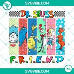 Dr Seuss characters card featuring Cindy Lou Who and Mr Thing in PNG format for download.