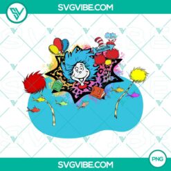 Dr Seuss retro and Little Miss Things PNG files, Thing 1 & 2 balloons design for digital use.