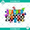 Dr Seuss Teacher and Friends PNG digital files for Read Across America Day celebration, perfect for classroom use, teaching materials.
