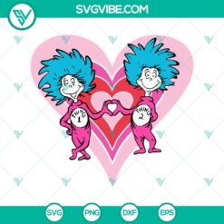 Movies, SVG Files, Valentine's Day, Dr Seuss Thing 1 Thing 2 Love SVG Image, 8