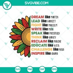 Juneteenth, SVG Files, Dream Like Martin SVG Image, Juneteenth Sunflower SVG 6