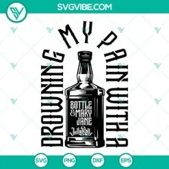 Musics, SVG Files, Drowning My Pain SVG Download, Bottle And Mary Jane Jelly 2