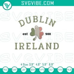 Embroidery Designs, St Patrick's Day Embroidery Designs, Dublin Ireland St. 2