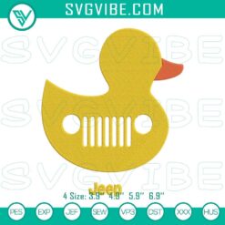 Duck Duck Jeep embroidery designs for off-road car enthusiasts, machine embroidery file for crafting projects.