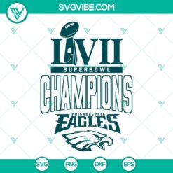 Football, Sports, SVG Files, Eagles Super Bowl 2023 Champions SVG File, Eagles 2