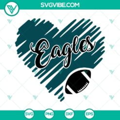 Football, Sports, SVG Files, Eagles SVG Files, Philadelphia Eagles Heart SVG 2