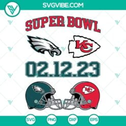 Football, Sports, SVG Files, Eagles vs Chiefs Super Bowl LVII 2023 SVG Files, 2