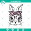 Easter, SVG Files, Bunny With Leopard Bandana And Glasses SVG File, Easter 14