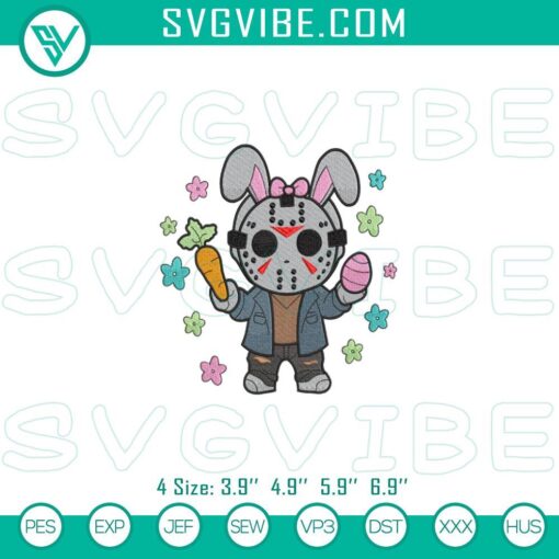 easter bunny jason mask embroidery pattern jason voorhees easter embroidery designs mockup