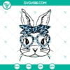 Easter, SVG Files, Easter Bunny Glasses And Leopard Bandana SVG File PNG DXF 14