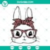 Easter, SVG Files, Easter Bunny Leopard Bandana Glasses SVG Download, Kids 14