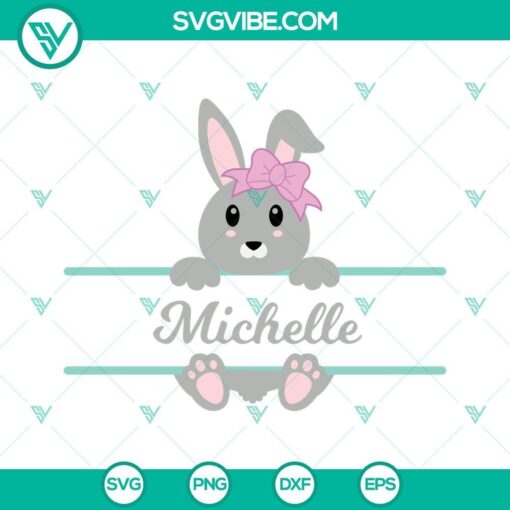 easter bunny split monogram svg png dxf eps files for cricut silhouette 10 mockup