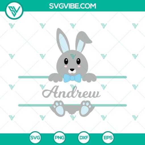 easter bunny split monogram svg png dxf eps files for cricut silhouette 4 mockup