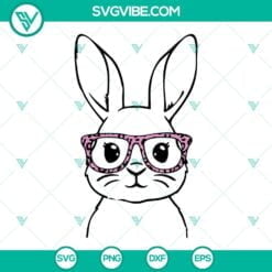 Easter, SVG Files, Cute Bunny With Glasses SVG Images, Bunny With Bow SVG 4