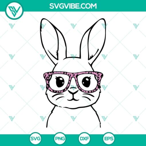 easter bunny with glasses svg bundle bunny with leopard glasses svg bunny with glasses svg 4 mockup