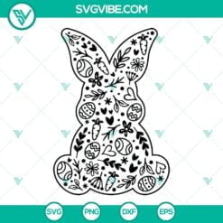 Easter, SVG Files, Easter Floral Bunny SVG Download, Bunny SVG File, Easter 22