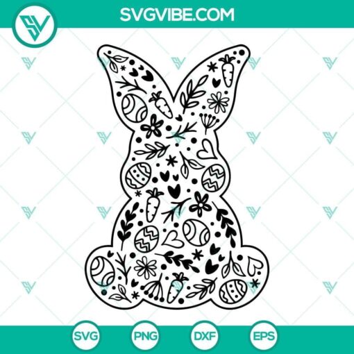 easter floral bunny svg bunny svg easter bunny svg easter svg easter egg svg happy easter svg flowers bunny shirt svg 3 mockup