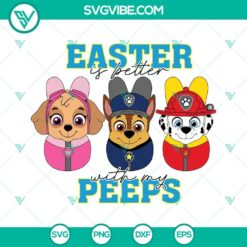 Easter Peeps Paw Patrol SVG files featuring Easter Bunny Dog for crafts and decorations.