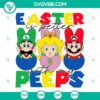 Easter-themed Super Mario Bros SVG file featuring Mario and Luigi with peeps, perfect for holiday crafts and decor.