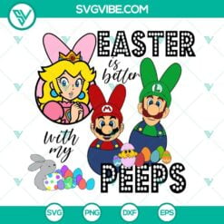 Easter, SVG Files, Easter Is Better With My Peeps Super Mario SVG File, Luigi 2