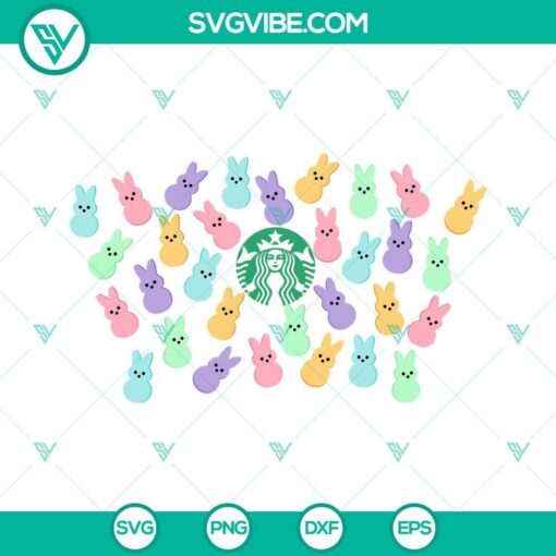 easter peeps candy starbucks cup wrap svg cute easter svg 24oz venti cold cup full wrap svg png dxf eps files 2 mockup