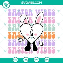 Retro Easter Vibes SVG design featuring a sad bunny, perfect for Easter projects. Downloadable SVG file.