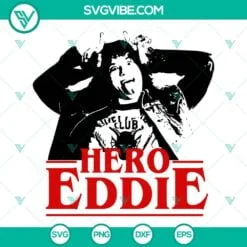 Movies, SVG Files, Eddie Munson Hero SVG Download PNG DXF EPS Cut Files For 2