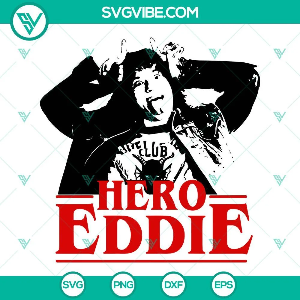 Movies, SVG Files, Eddie Munson Hero SVG Download PNG DXF EPS Cut Files For 1