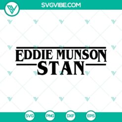 Eddie Munson Stan design bundle in SVG, PNG, DXF, and EPS formats for Cricut crafting.