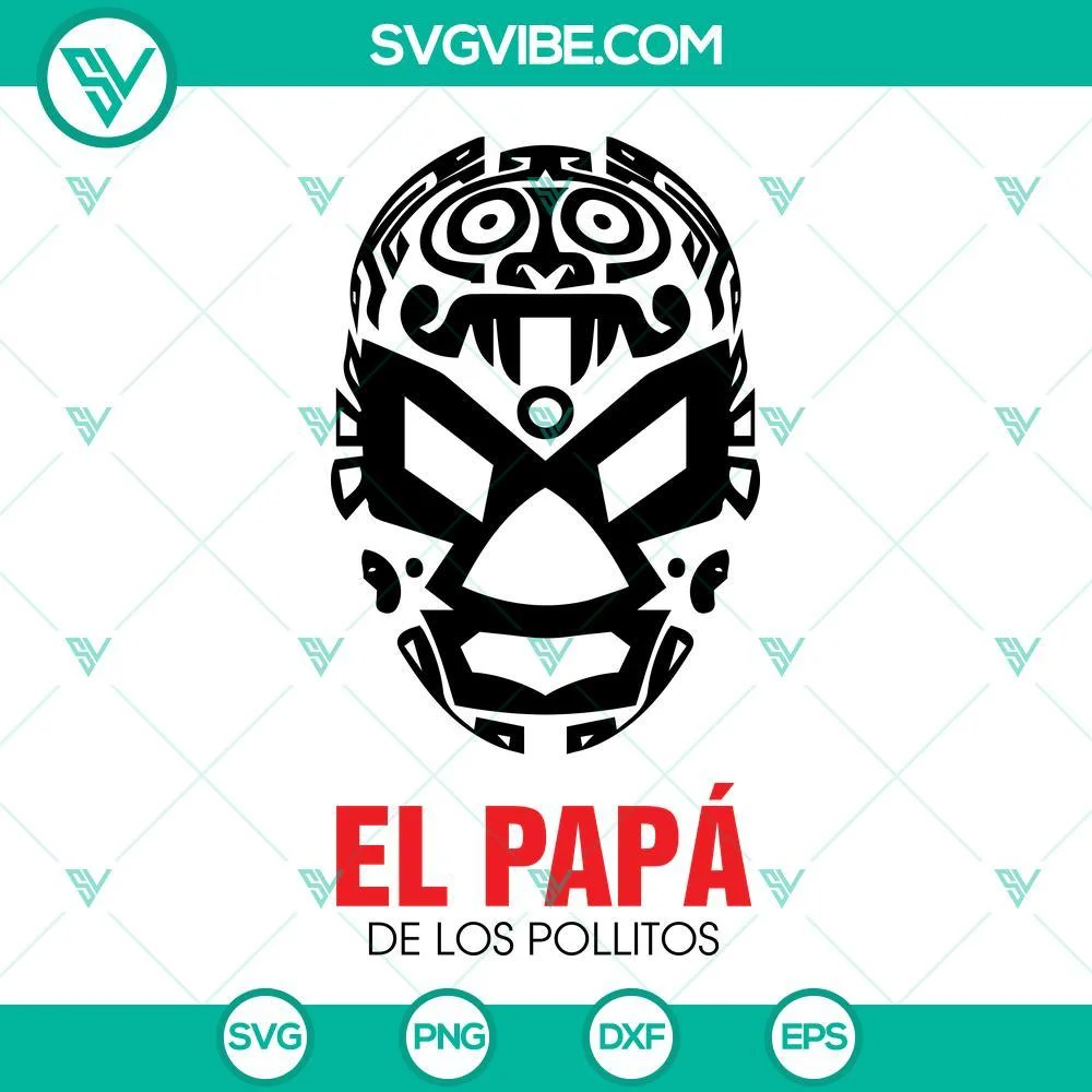 SVG Files, Trending, El Papa De Los Pollitos SVG Download Bundle, Luchador Mask 1