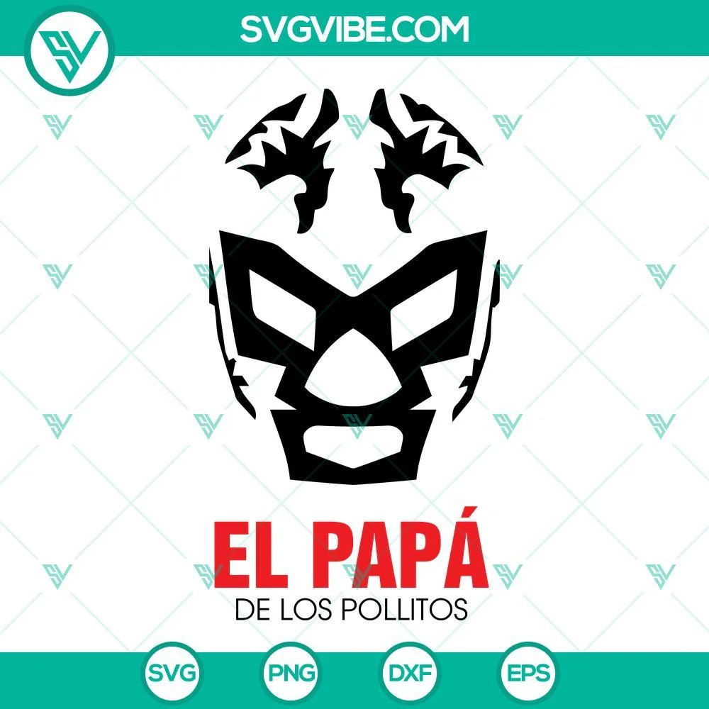 SVG Files, Trending, El Papa De Los Pollitos SVG Download Bundle, Luchador Mask 2