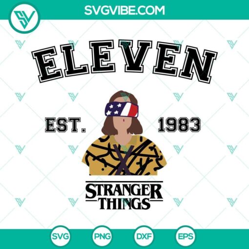 eleven est 1983 stranger things svg png dxf eps cricut 3 mockup