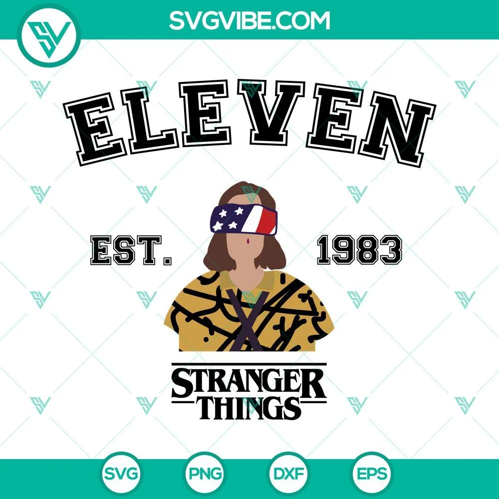 Movies, SVG Files, Eleven Est 1983 Stranger Things SVG Image PNG DXF EPS Cricut 1